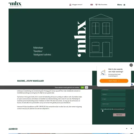 Screenshot van de website van www.mhxog.nl