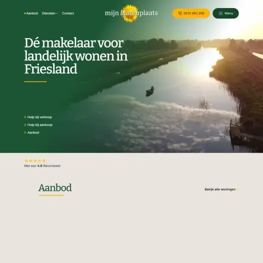 Screenshot van de website van www.mijnbuitenplaats.nl