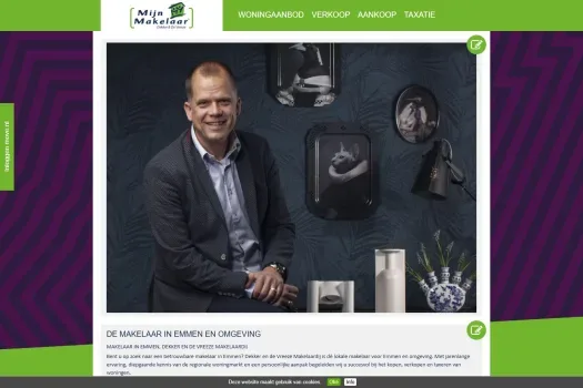 Screenshot van de website van mijnmakelaardekkerendevreeze.nl