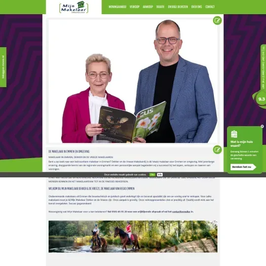 Screenshot van de website van www.mijnmakelaardekkerendevreeze.nl