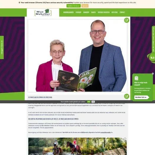 Screenshot van de website van www.mijnmakelaardekkerendevreeze.nl