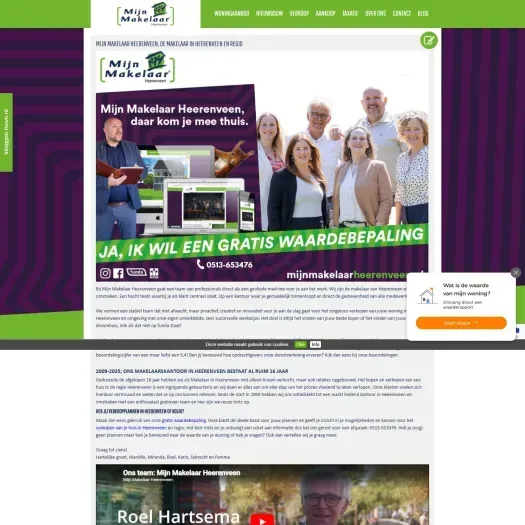 Screenshot van de website van www.mijnmakelaarheerenveen.nl