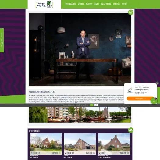 Screenshot der Website von www.mijnmakelaarmeertens.nl