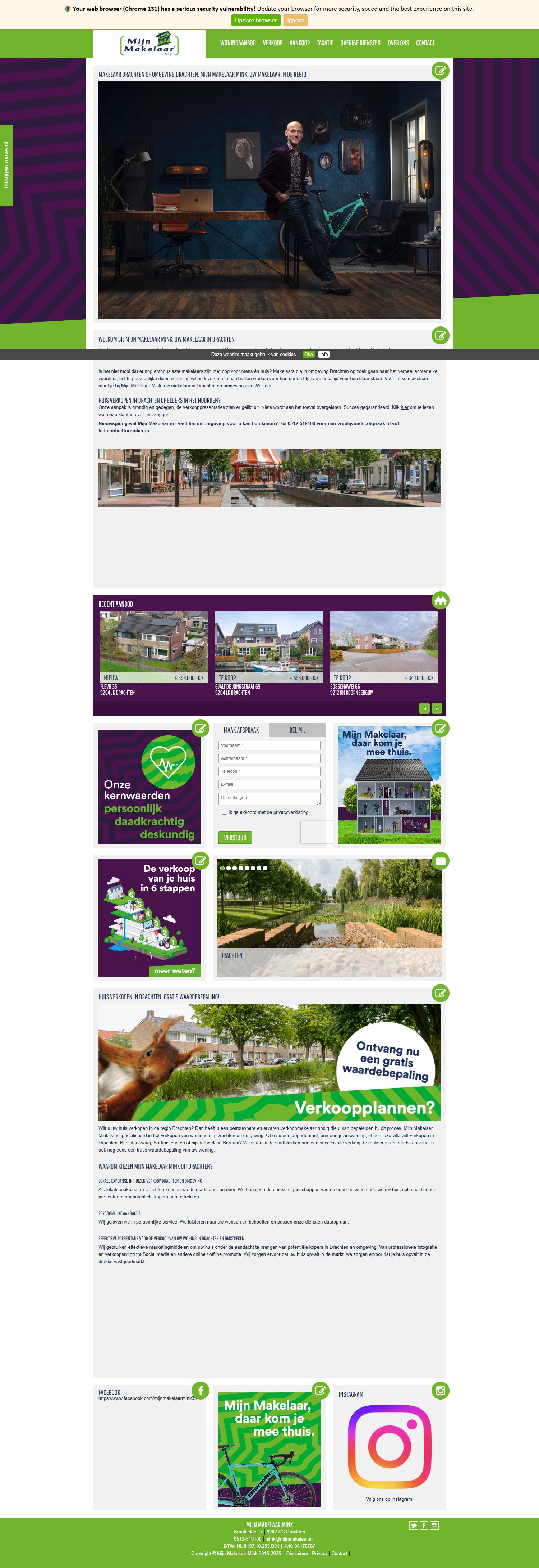 Screenshot der Website von www.mijnmakelaarmink.nl