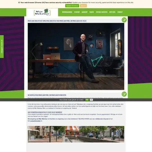 Screenshot of the website of www.mijnmakelaarmink.nl