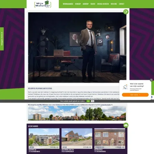 Screenshot van de website van www.mijnmakelaarvechtdal.nl