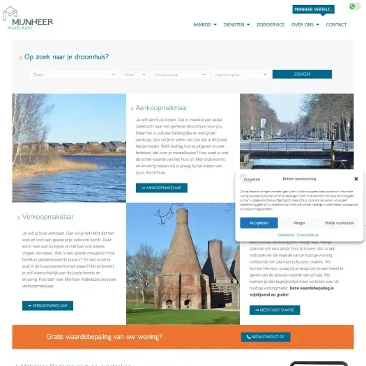 Screenshot van de website van www.mijnheermakelaars.nl