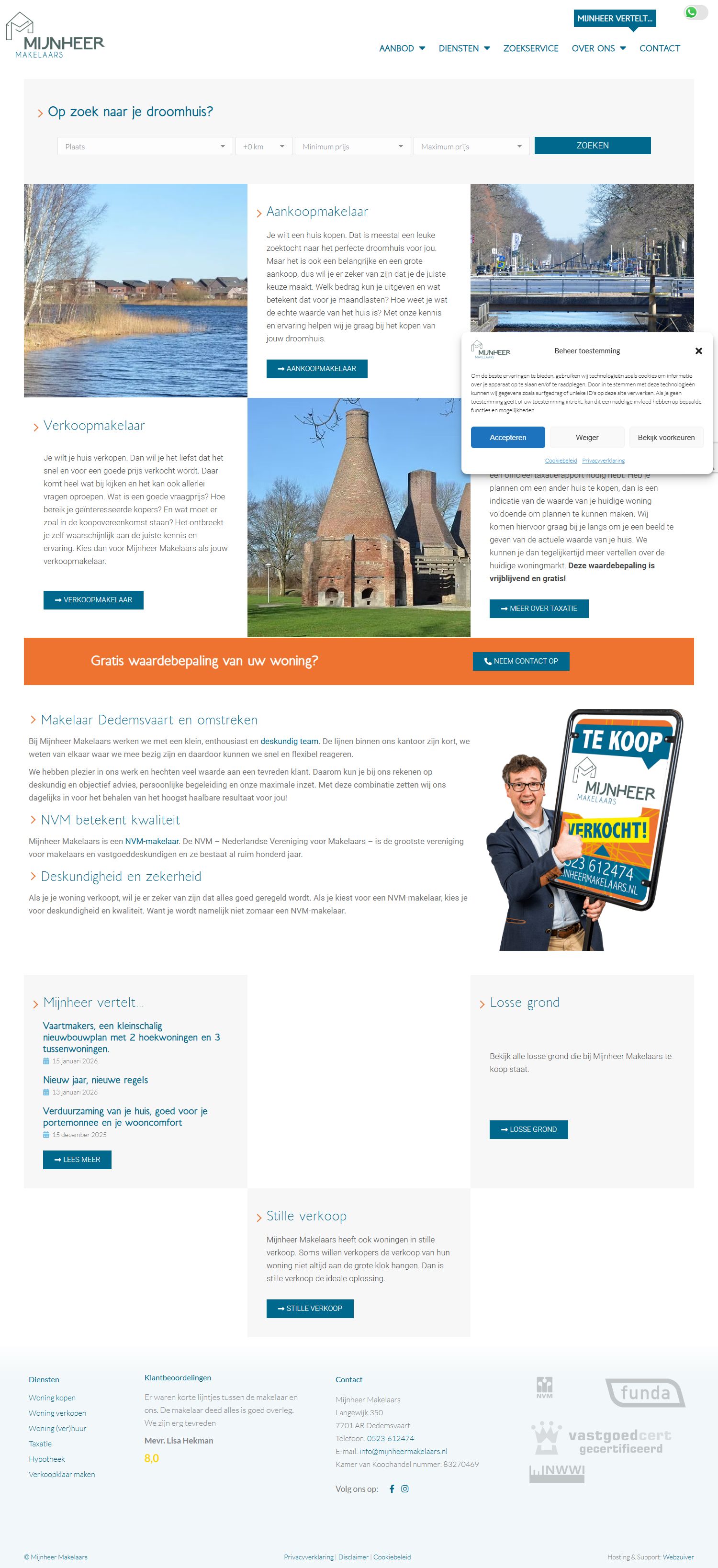 Screenshot der Website von www.mijnheermakelaars.nl