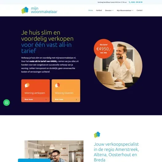Screenshot of the website of www.mijnwoonmakelaar.nl