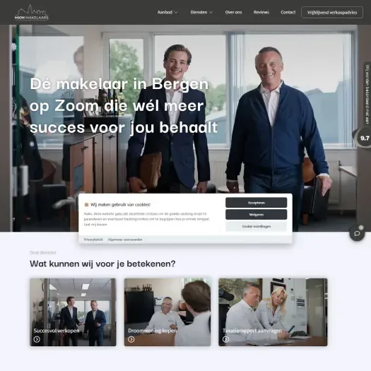 Screenshot der Website von www.mionmakelaars.nl