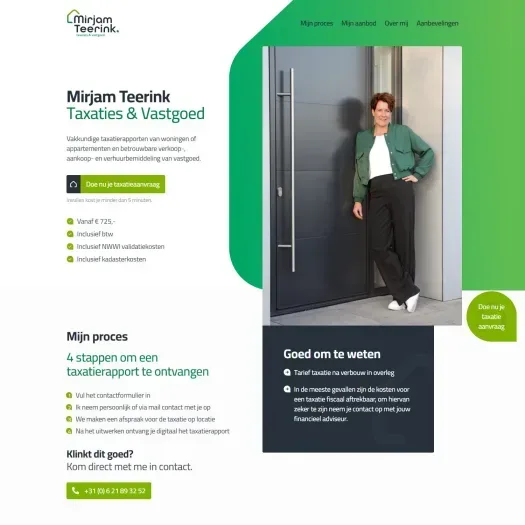 Screenshot van de website van www.mirjamteerink.nl