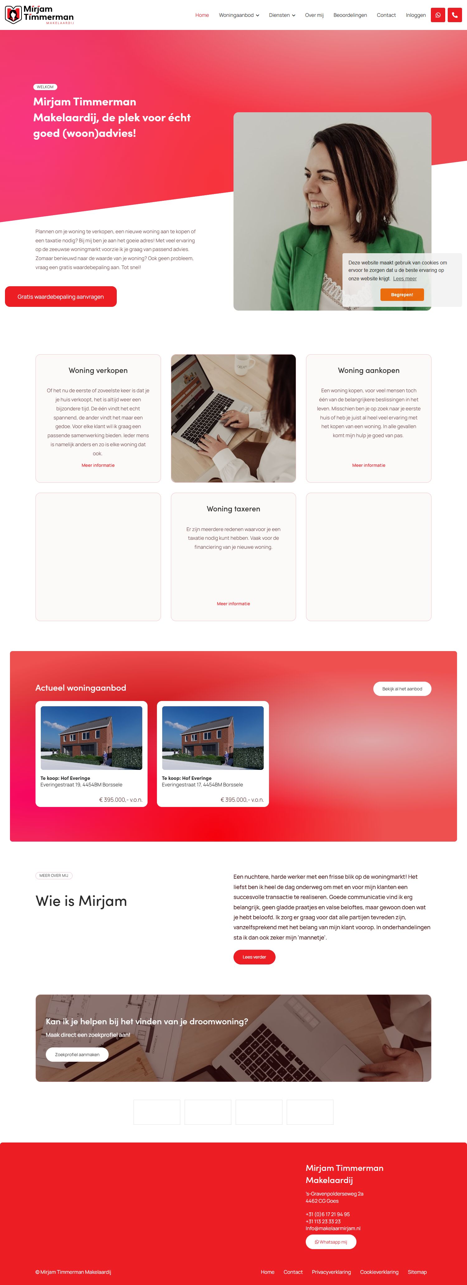 Screenshot der Website von www.mirjamtimmermanmakelaardij.nl