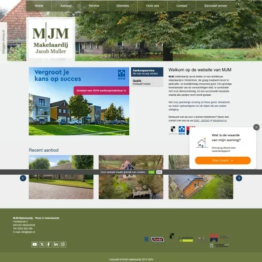 Screenshot of the website of www.mjm.nl