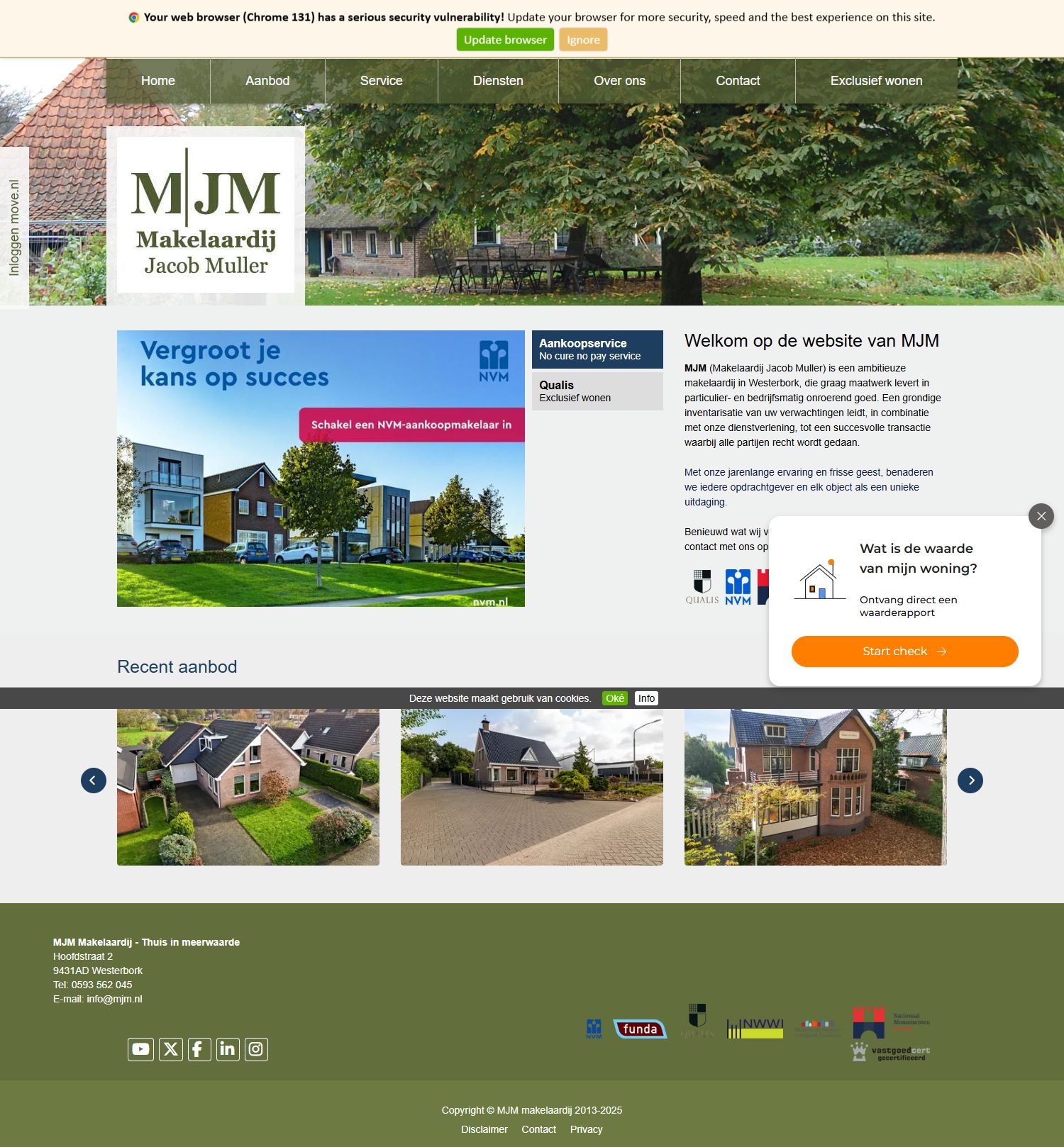 Screenshot der Website von www.mjm.nl