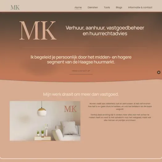 Screenshot of the website of mk-vastgoedmanagement.nl