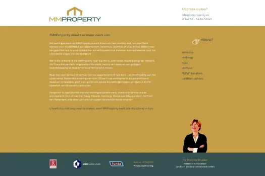 Capture d'écran du site web de www.mmproperty.nl