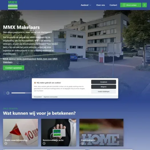 Screenshot of the website of mmx-makelaars.nl