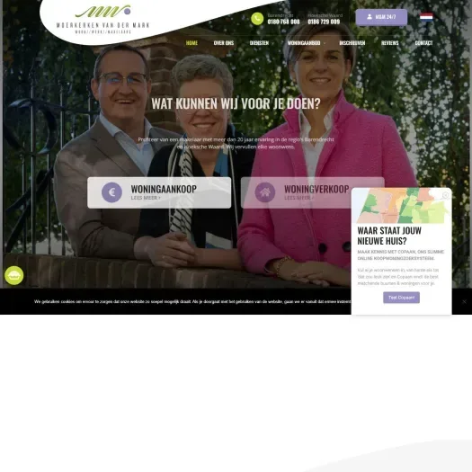 Screenshot van de website van www.moerkerkenvandermark.nl