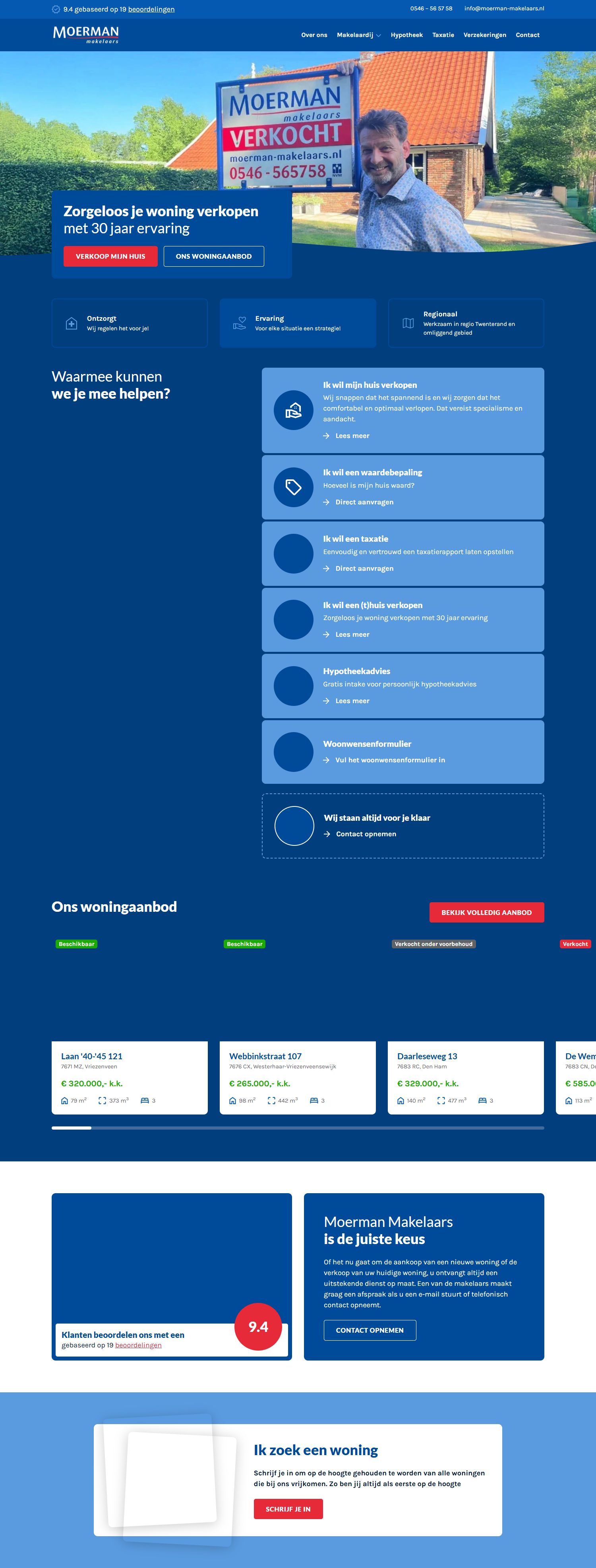 Screenshot der Website von www.moerman-makelaars.nl