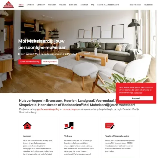 Capture d'écran du site web de www.molmakelaardij.com