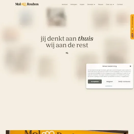 Screenshot of the website of www.molroubosmakelaardij.nl