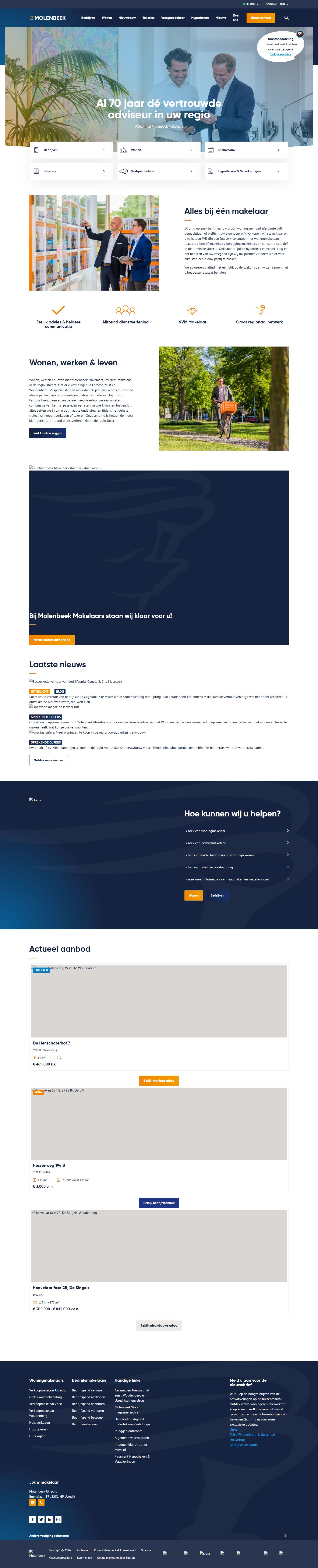 Screenshot der Website von www.molenbeek.nl