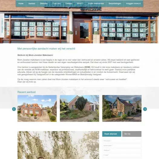 Screenshot of the website of www.momjoostenmakelaars.nl