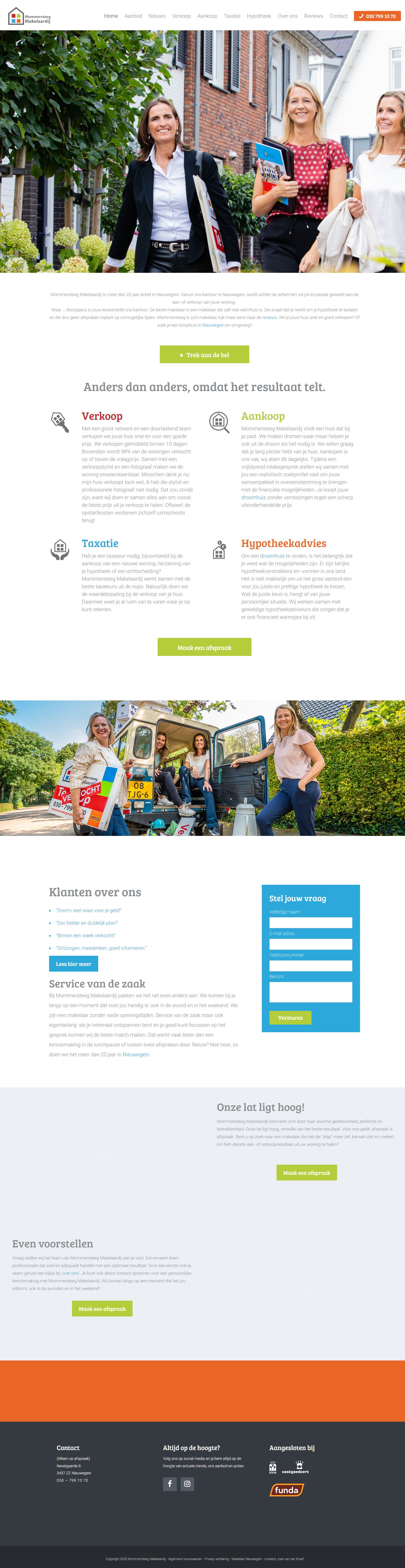 Screenshot der Website von www.mommersteegmakelaardij.nl