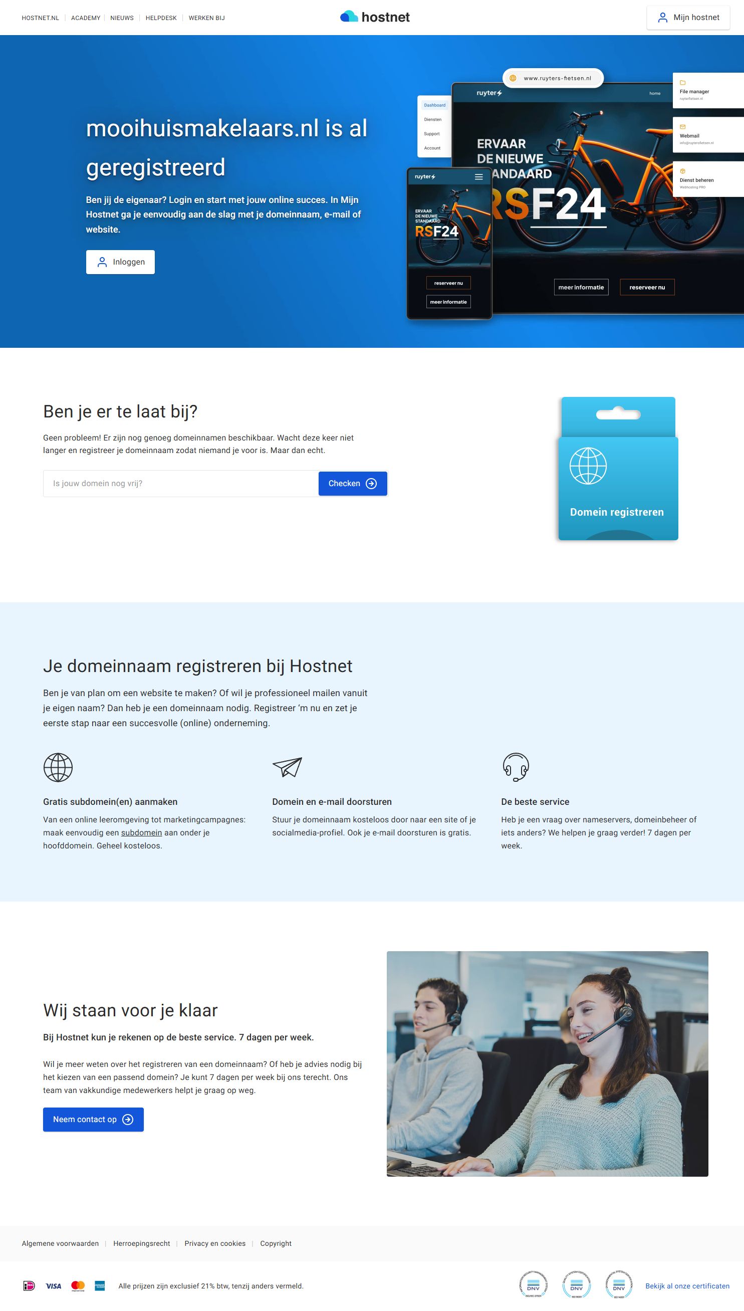 Screenshot der Website von www.mooihuismakelaars.nl