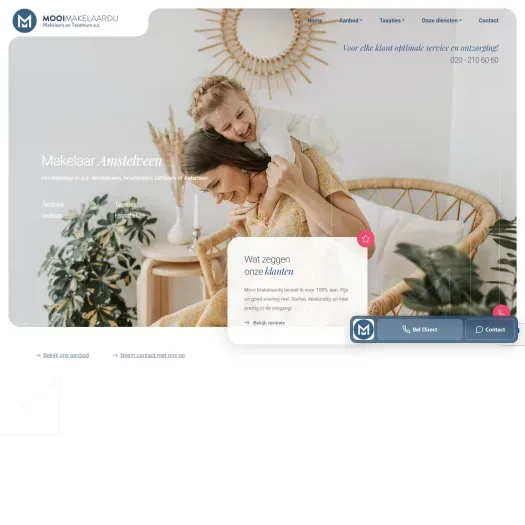 Screenshot of the website of www.mooimakelaardij.nl