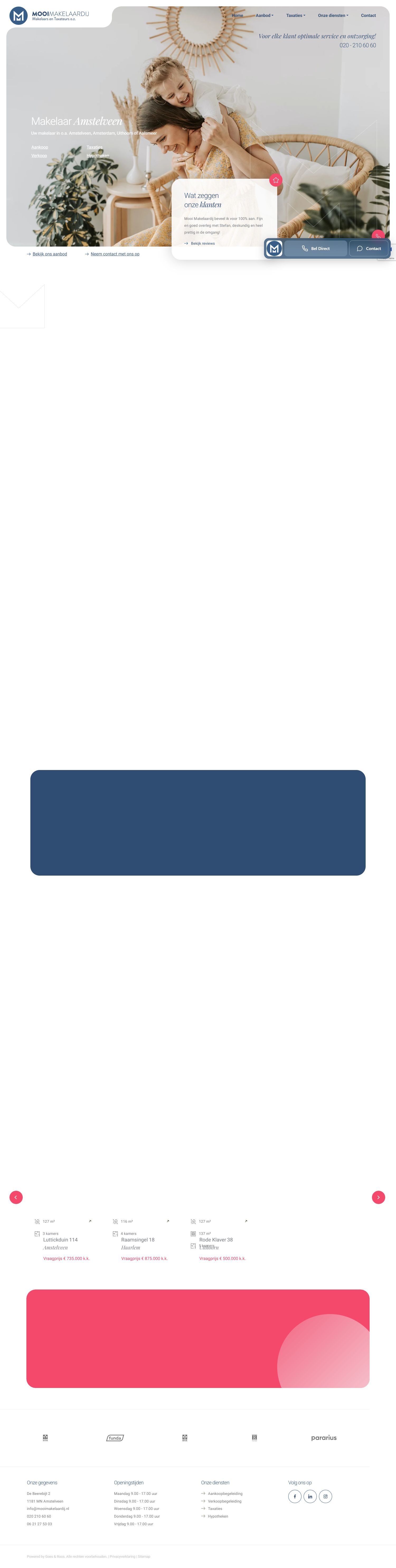 Screenshot der Website von www.mooimakelaardij.nl