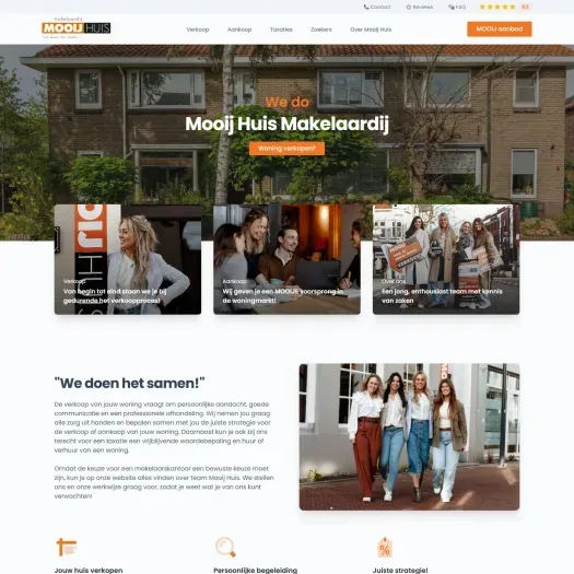 Screenshot van de website van www.mooijhuis.nl