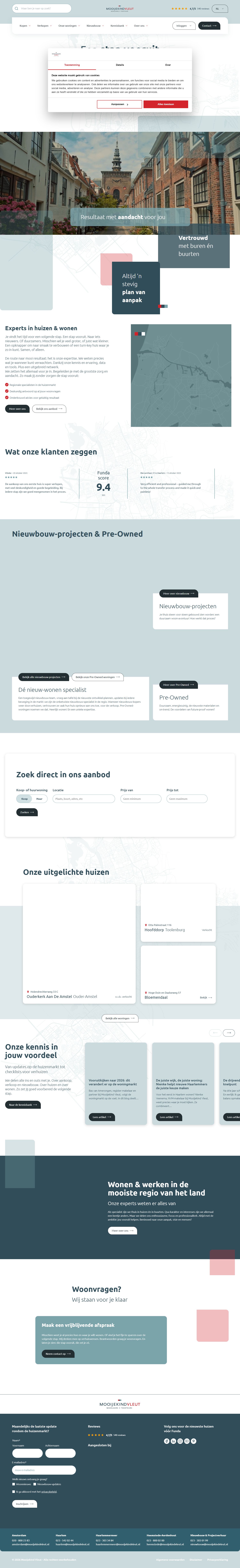 Screenshot der Website von www.mooijekindvleut.nl