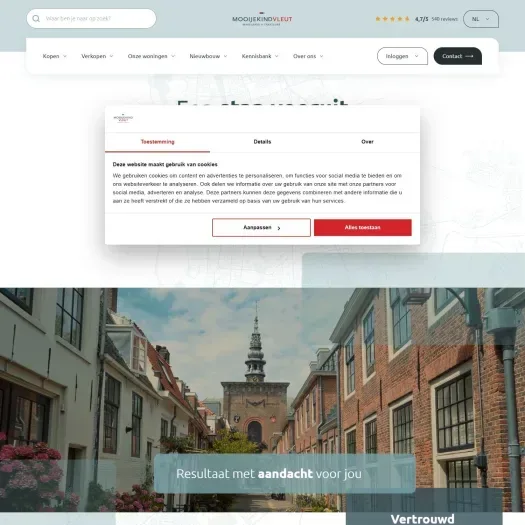 Capture d'écran du site web de mooijekindvleut.nl