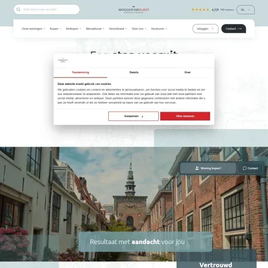 Screenshot der Website von mooijekindvleut.nl