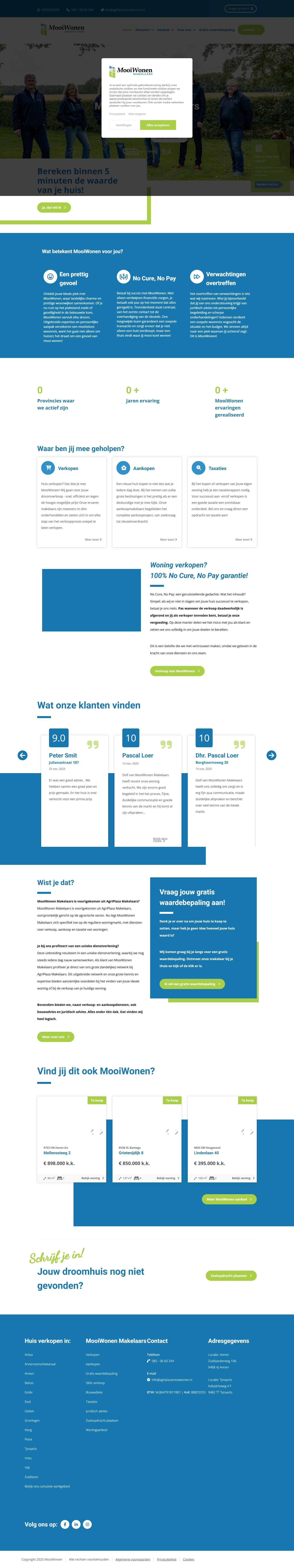 Screenshot of the website of www.agriplazamooiwonen.nl