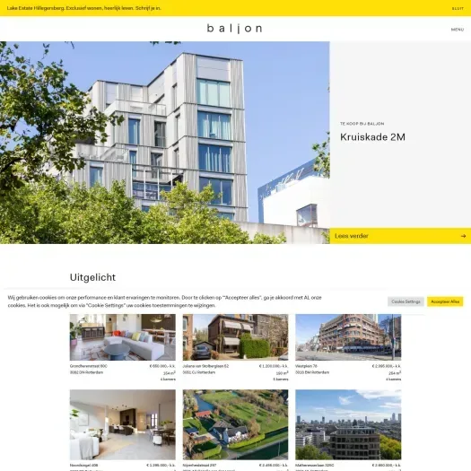 Screenshot of the website of www.baljonenmora.nl