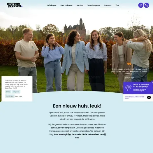 Screenshot van de website van www.morenojoosten.nl