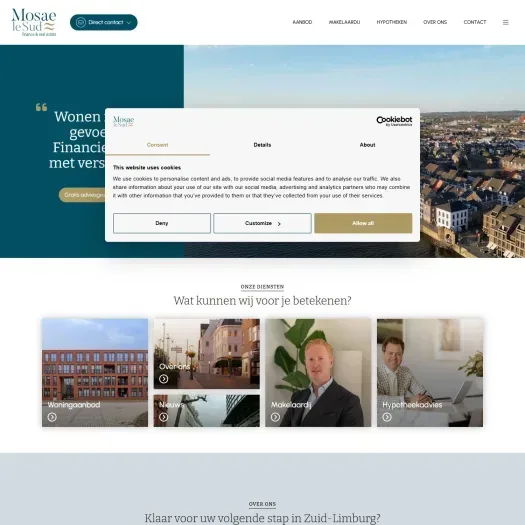 Screenshot der Website von www.mosaelesud.nl