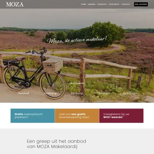Screenshot van de website van www.moza.nl