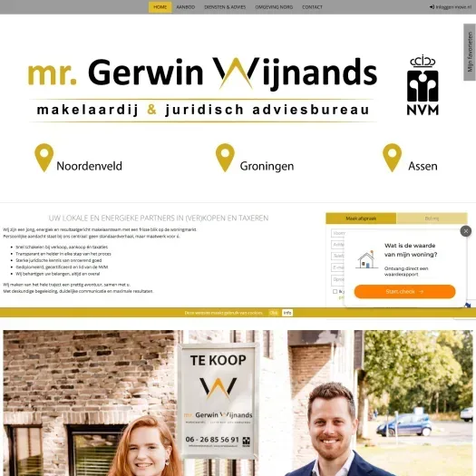 Screenshot van de website van www.mrwijnands.nl