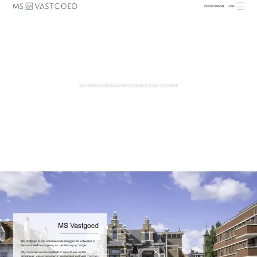 Screenshot van de website van msvastgoed.nl
