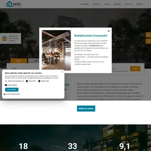 Screenshot der Website von www.mtbmakelaardij.nl