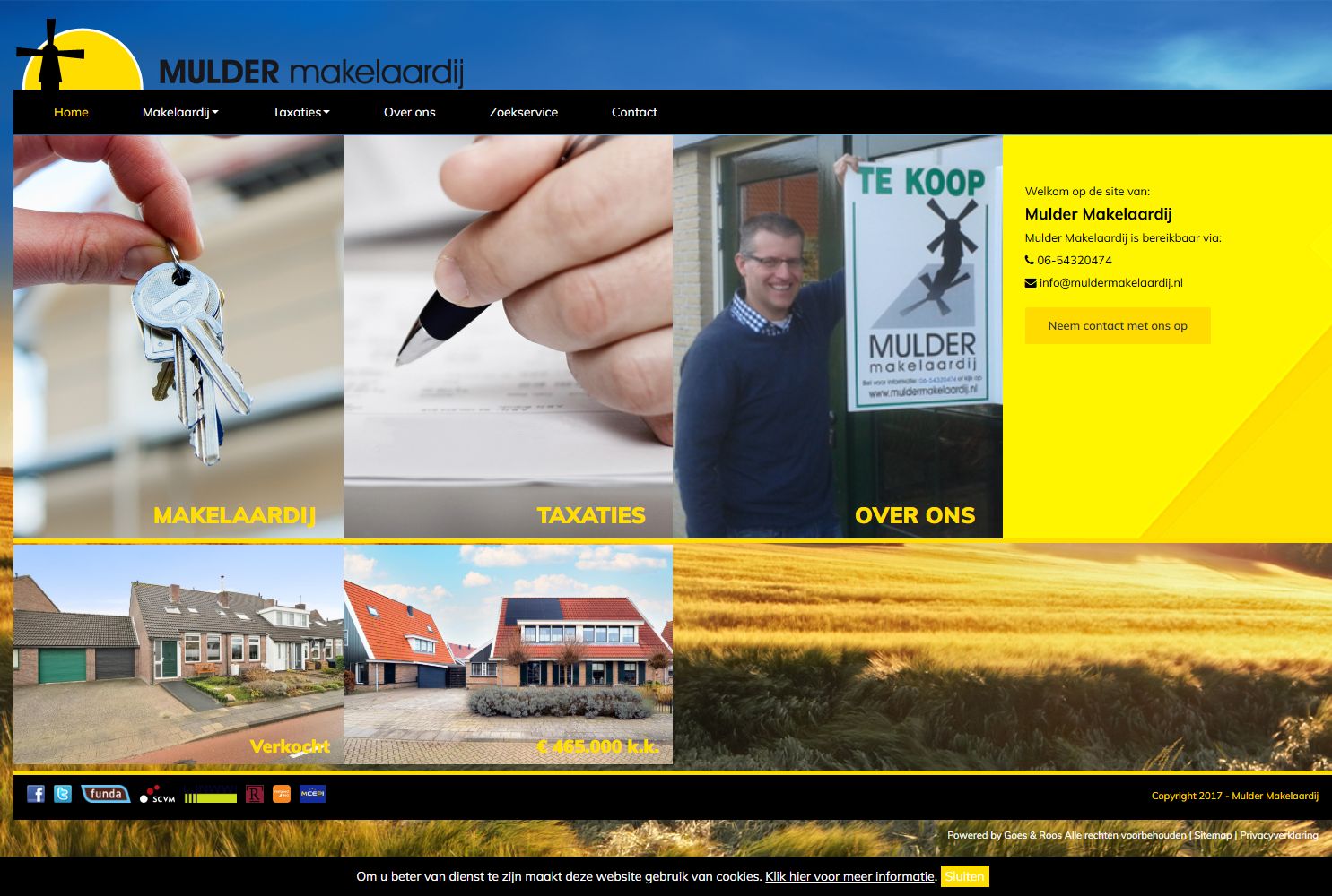 Screenshot der Website von www.muldermakelaardij.nl