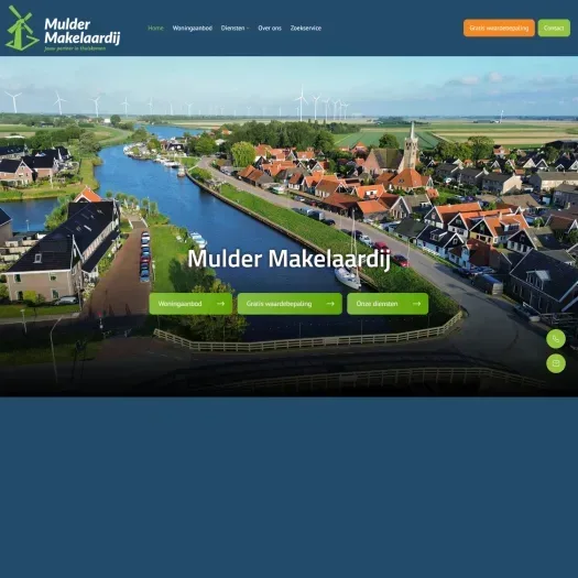 Screenshot der Website von www.muldermakelaardij.nl
