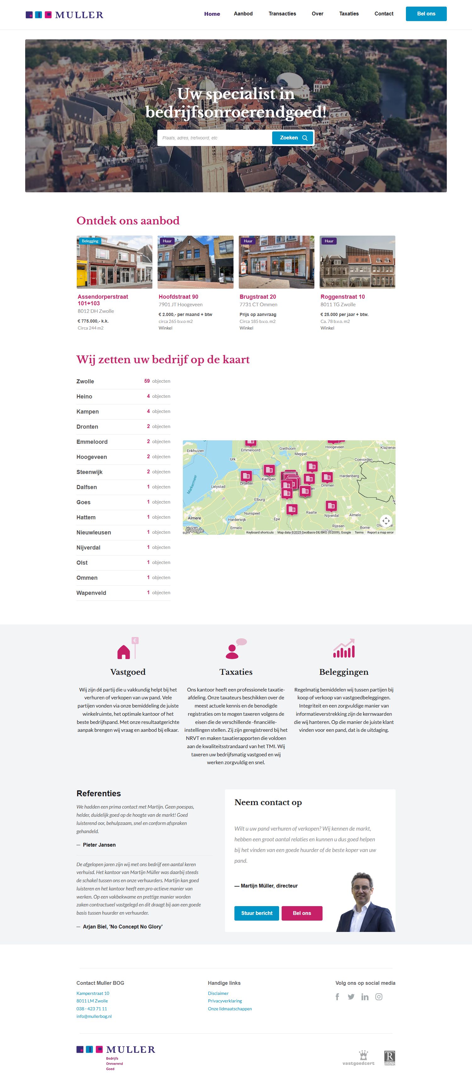 Capture d'écran du site web de mullerbog.nl