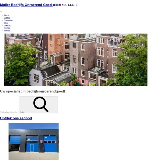 Screenshot of the website of mullerbog.nl