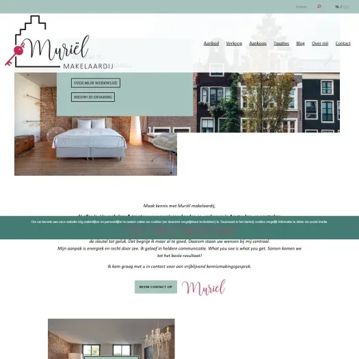Screenshot of the website of www.murielmakelaardij.nl