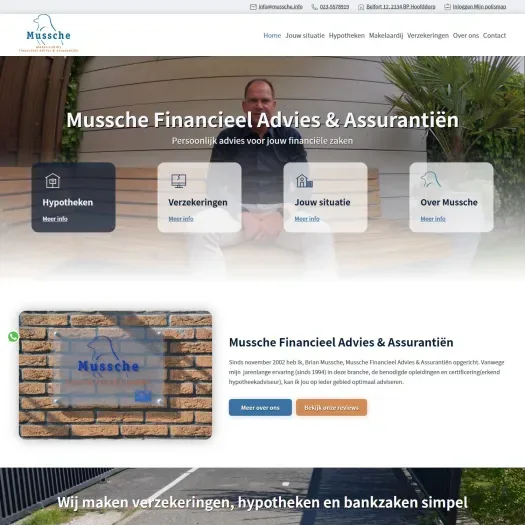 Screenshot van de website van www.mussche.info
