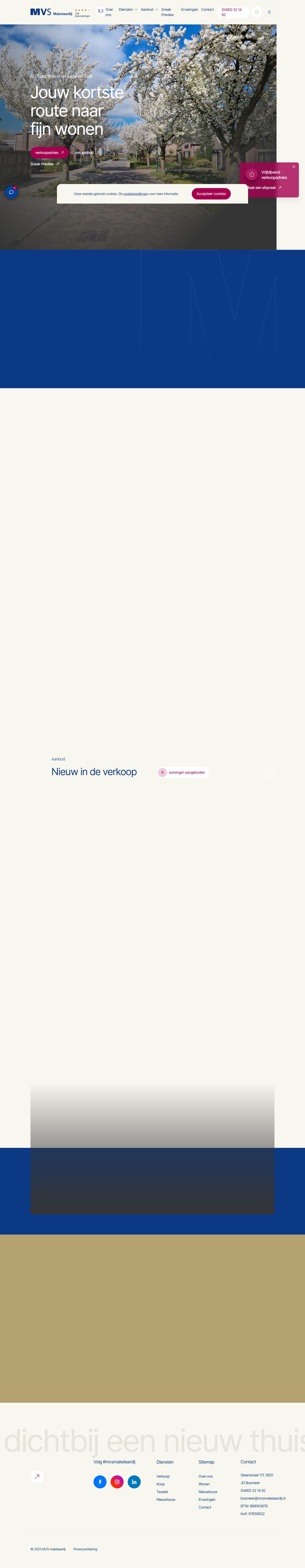 Screenshot der Website von www.mvsmakelaardij.nl